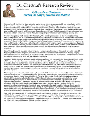 Evidence Based Protocols Putting the Body of Evidence Into Practice - Chestnut